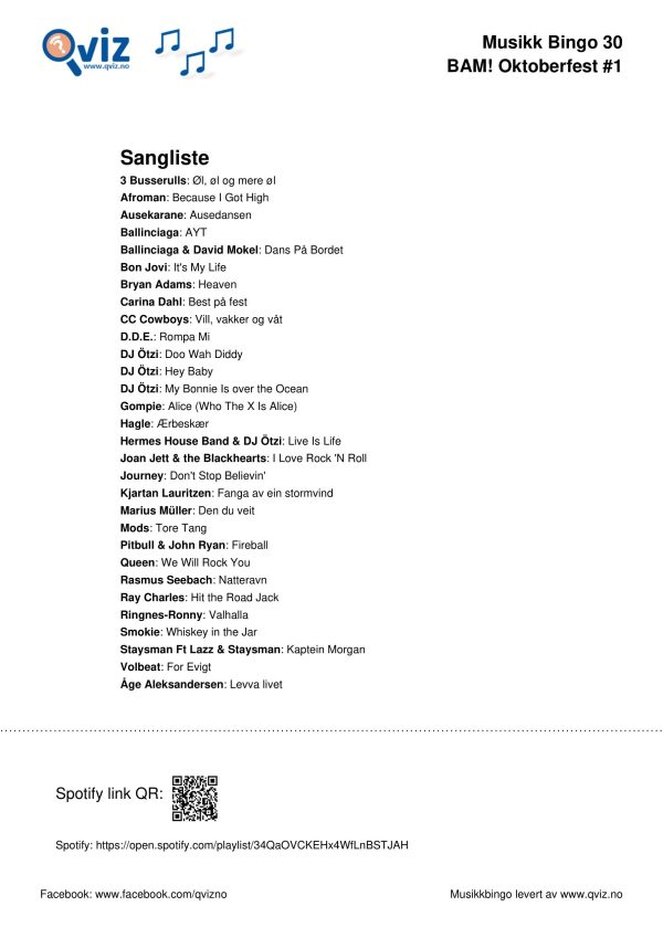 BAM! What a Music Bingo Oktoberfest - Bilde 3