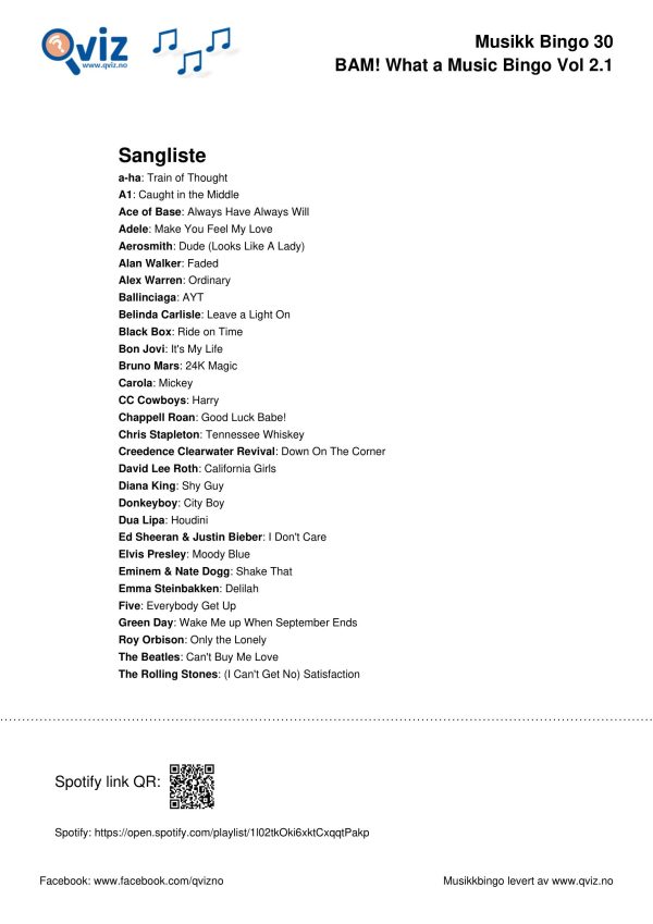 BAM! What a Music Bingo Vol 2 - Bilde 3