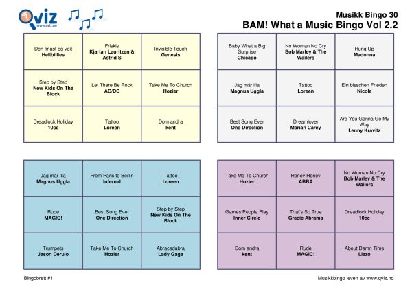 BAM! What a Music Bingo Vol 2 - Bilde 4