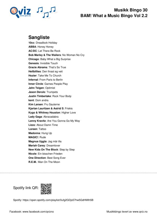 BAM! What a Music Bingo Vol 2 - Bilde 5