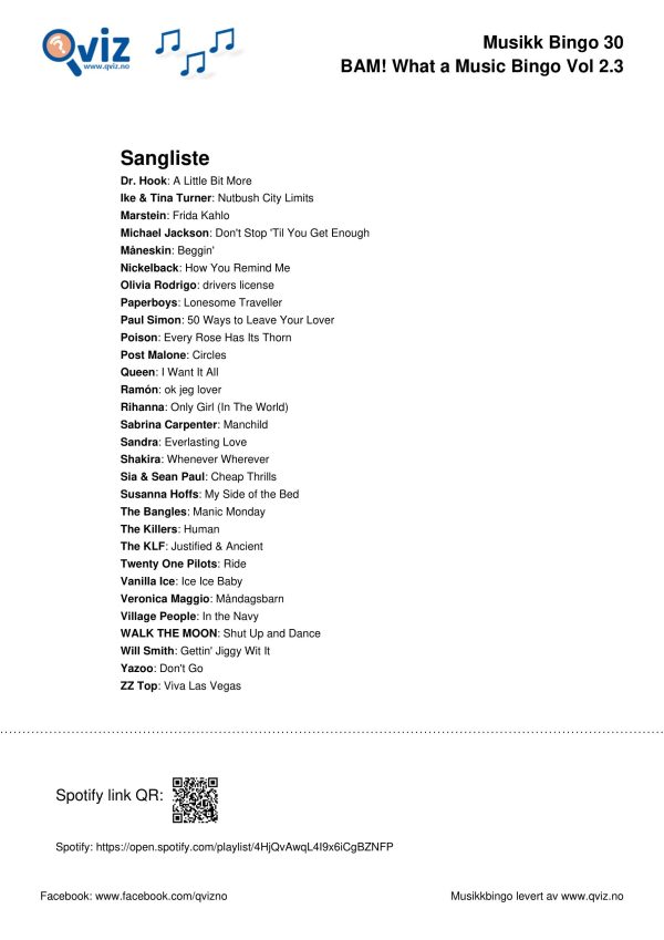 BAM! What a Music Bingo Vol 2 - Bilde 7