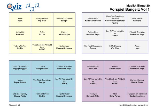 Vorspiel Bangerz - Musikk Bingo - Bilde 2