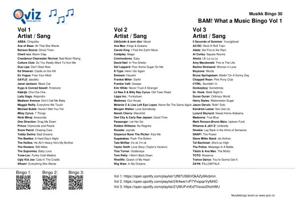 BAM! What a Music Bingo Vol 1 - Bilde 9