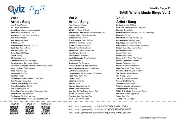 BAM! What a Music Bingo Vol 2 - Bilde 9