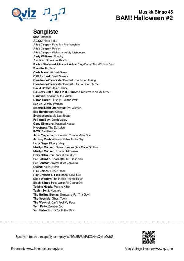 BAM! What a Music Bingo Halloween - Bilde 8