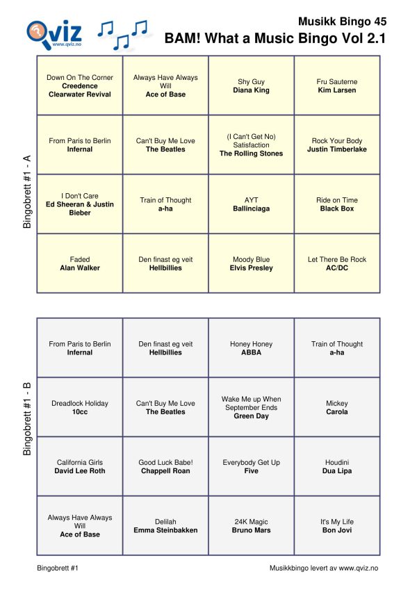 BAM! What a Music Bingo Vol 2 - Bilde 10