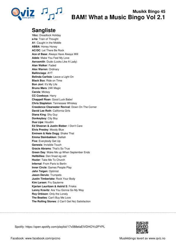 BAM! What a Music Bingo Vol 2 - Bilde 11