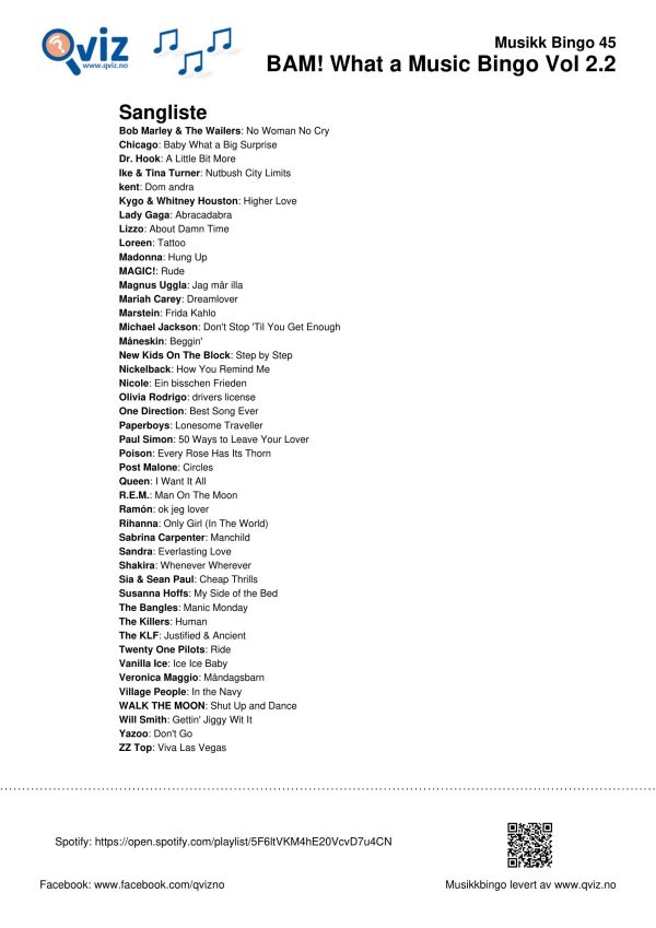 BAM! What a Music Bingo Vol 2 - Bilde 13