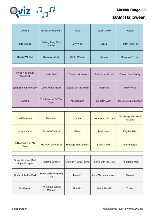 BAM! What a Music Bingo Halloween - Bilde 7