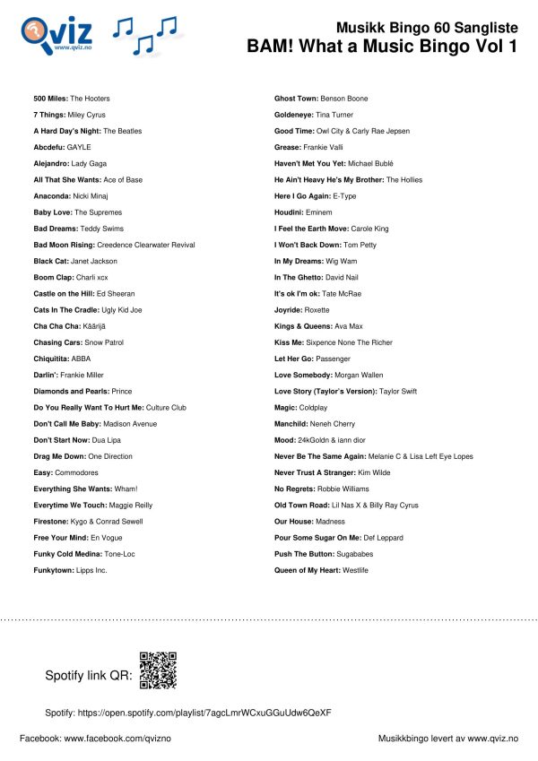 BAM! What a Music Bingo Vol 1 - Bilde 15