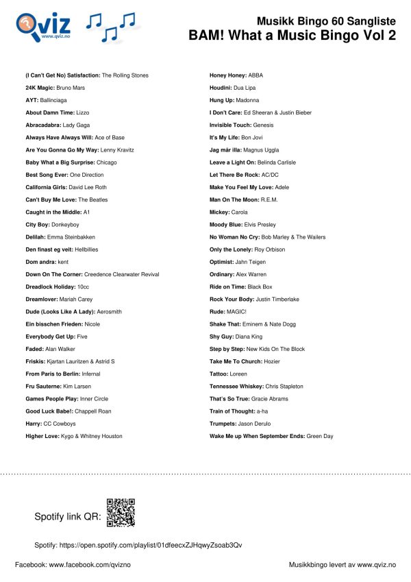 BAM! What a Music Bingo Vol 2 - Bilde 15