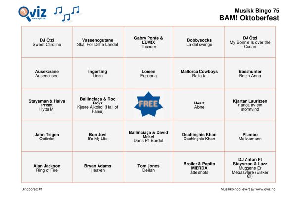 BAM! What a Music Bingo Oktoberfest - Bilde 16