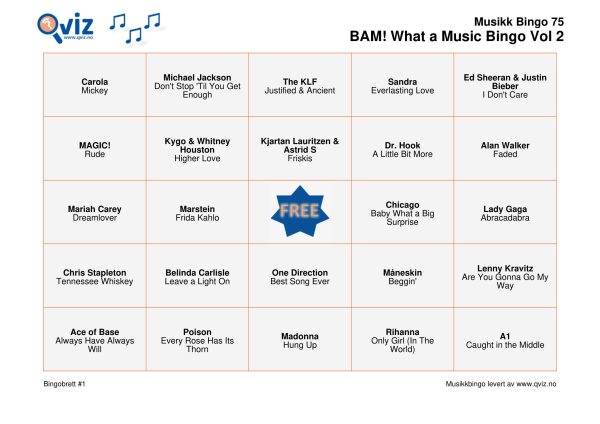 BAM! What a Music Bingo Vol 2 - Bilde 16