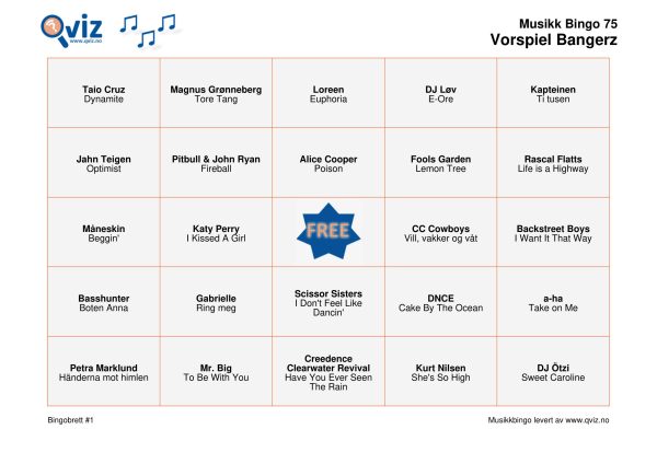 Vorspiel Bangerz - Musikk Bingo - Bilde 16