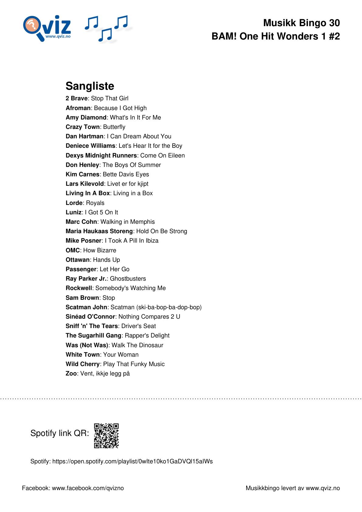 BAM! What a Music Bingo One Hit Wonders 1 - Bilde 16