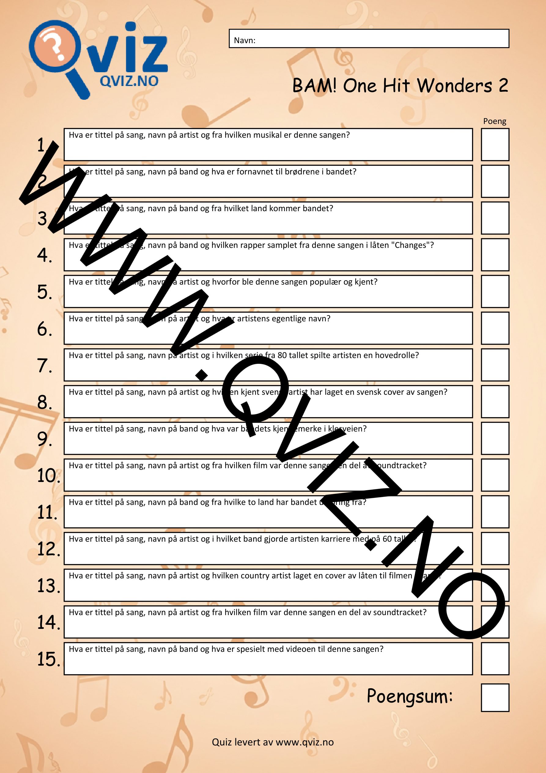 BAM! What a Music Bingo One Hit Wonders 2 - Bilde 21