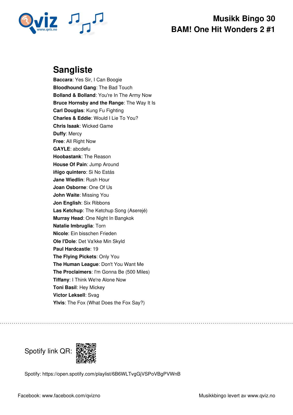 BAM! What a Music Bingo One Hit Wonders 2 - Bilde 18