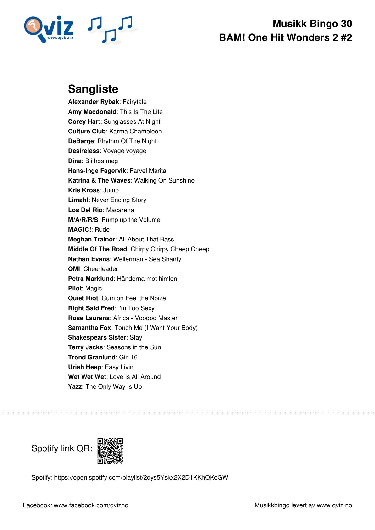 BAM! What a Music Bingo One Hit Wonders 2 - Bilde 16