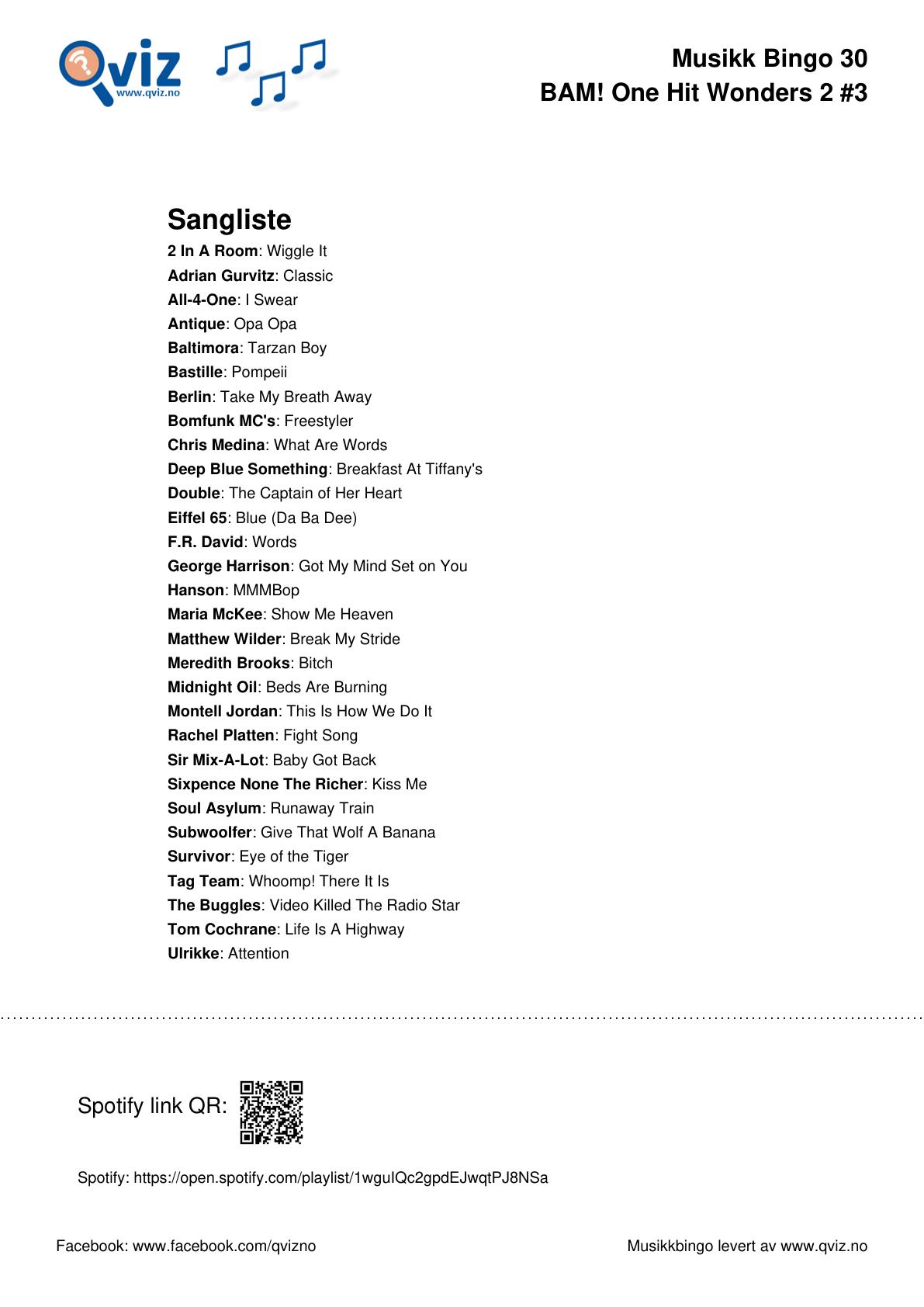 BAM! What a Music Bingo One Hit Wonders 2 - Bilde 14