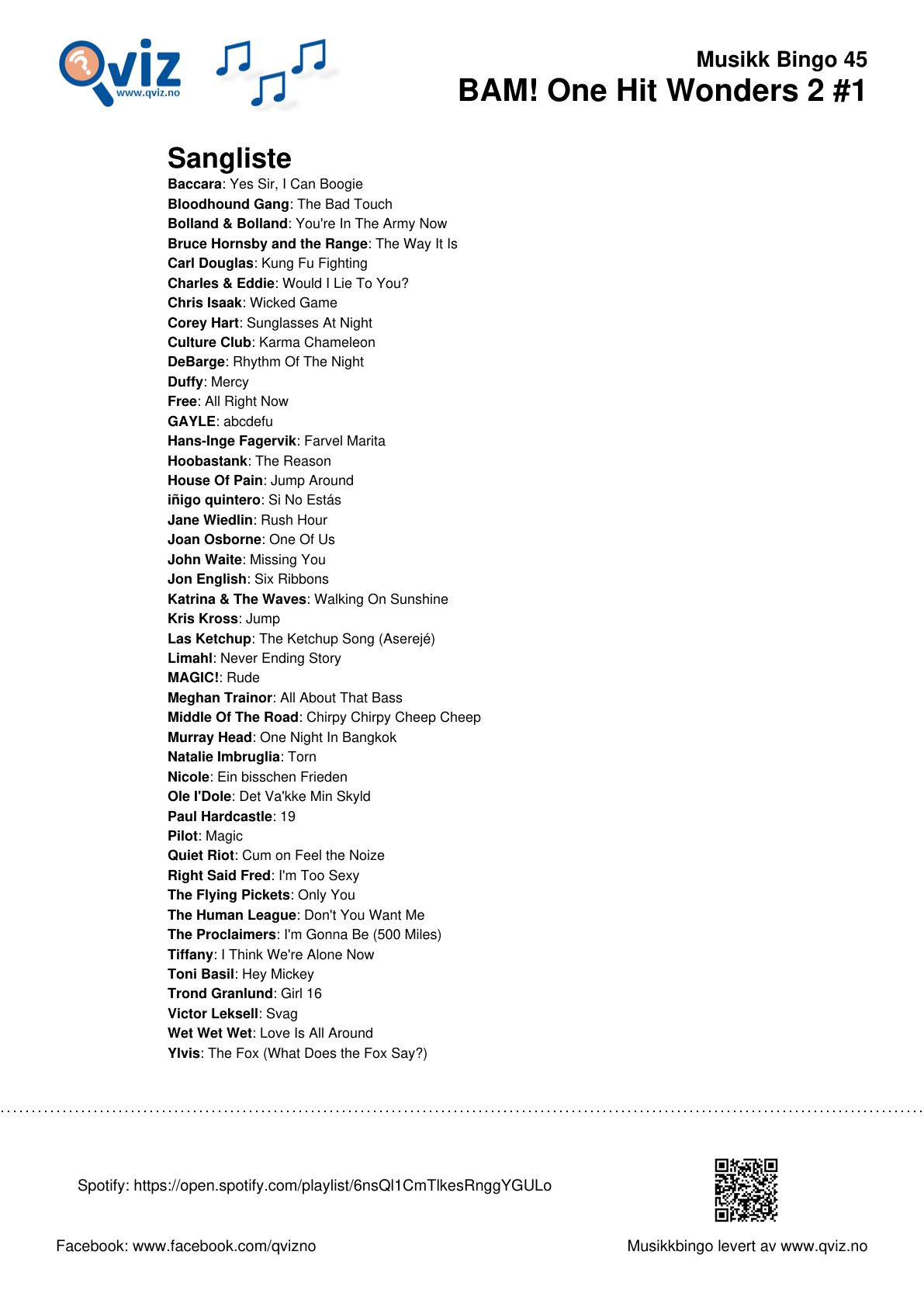 BAM! What a Music Bingo One Hit Wonders 2 - Bilde 10