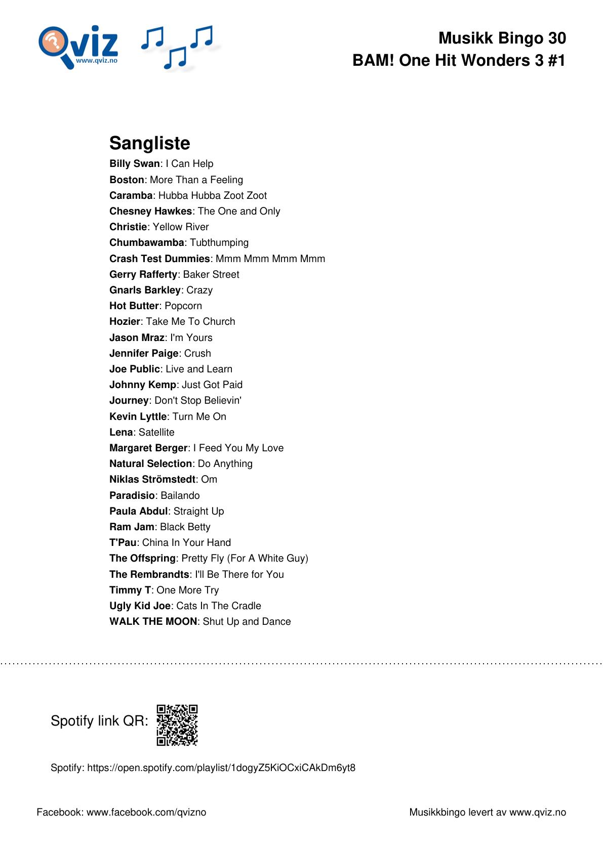 BAM! What a Music Bingo One Hit Wonders 3 - Bilde 18