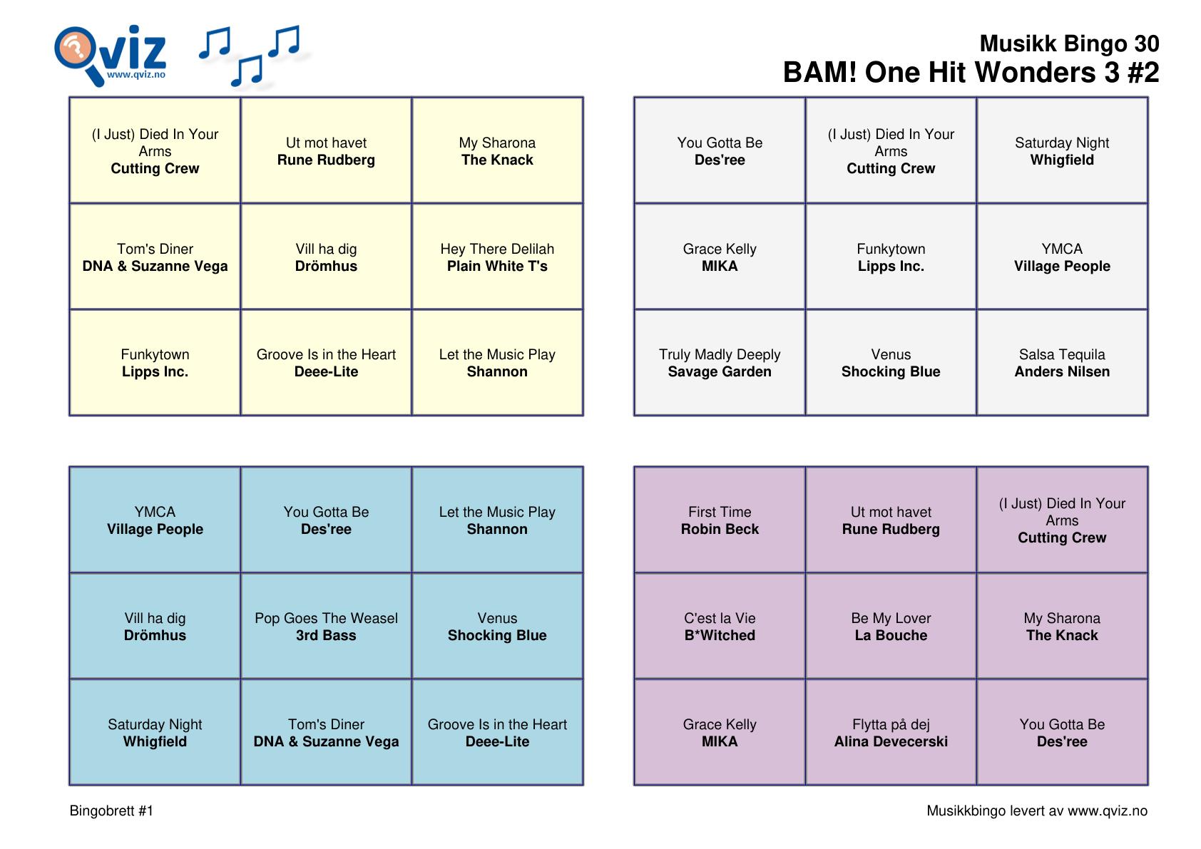 BAM! What a Music Bingo One Hit Wonders 3 - Bilde 17