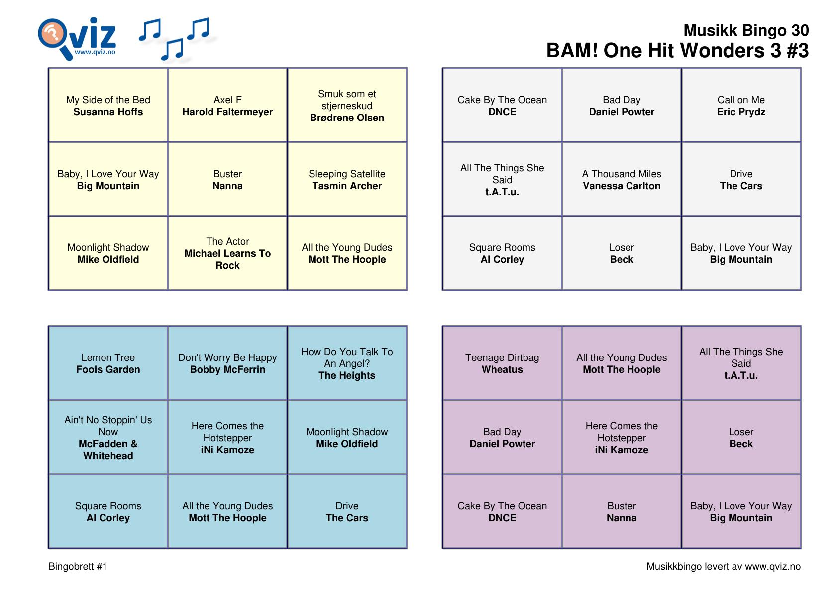 BAM! What a Music Bingo One Hit Wonders 3 - Bilde 15