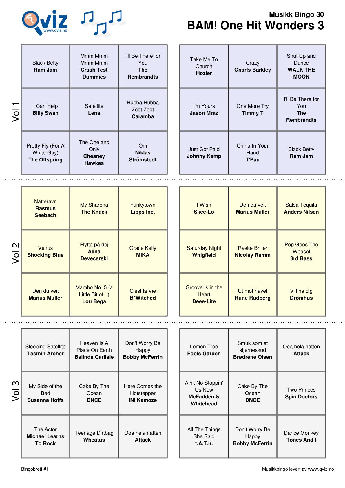 BAM! What a Music Bingo One Hit Wonders 3 - Bilde 13