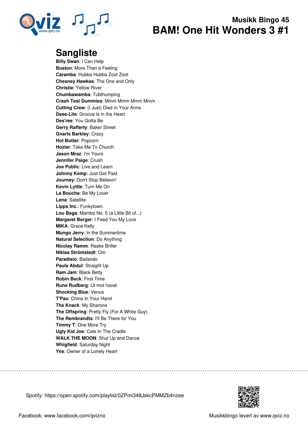 BAM! What a Music Bingo One Hit Wonders 3 - Bilde 10