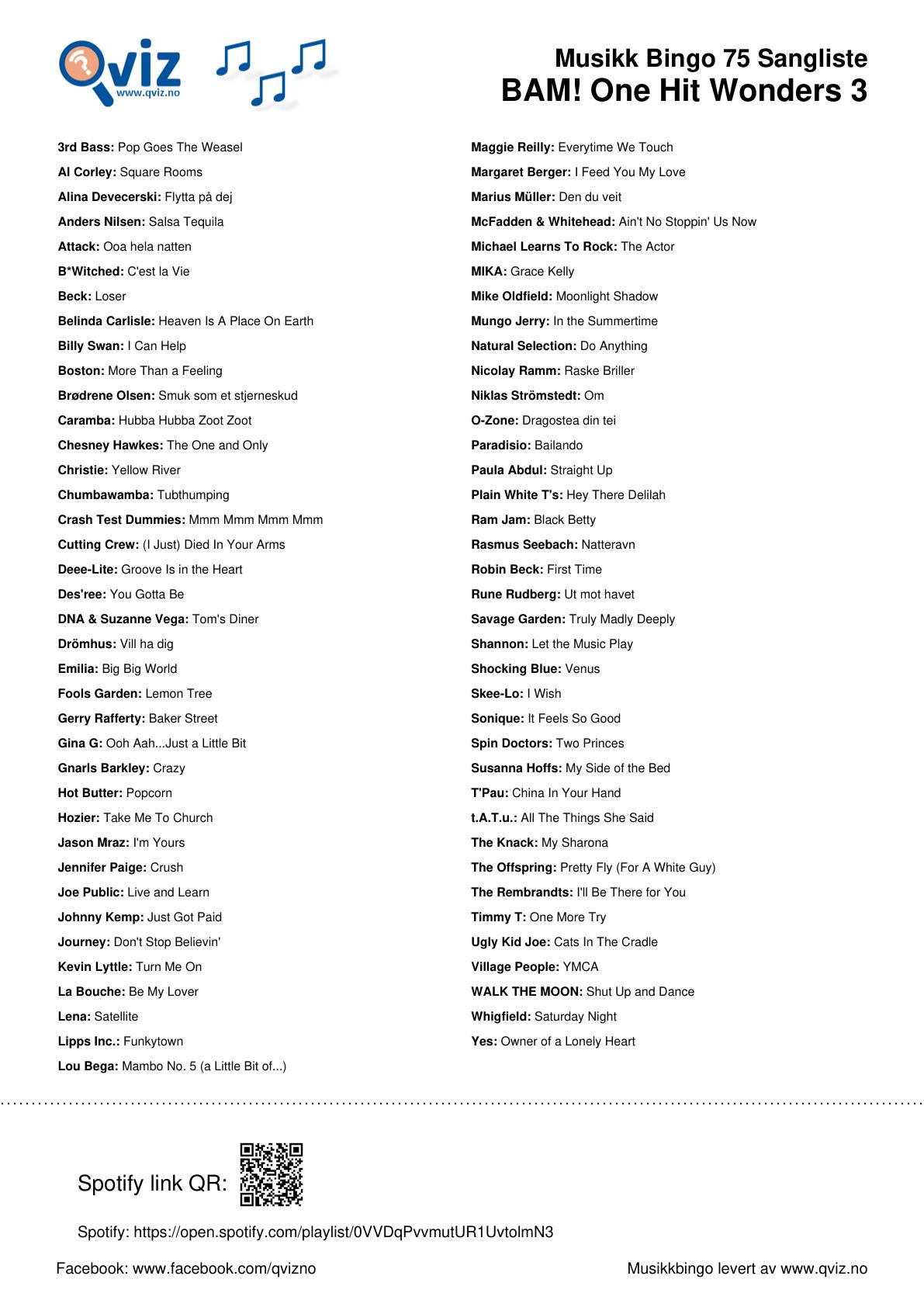 BAM! What a Music Bingo One Hit Wonders 3 - Bilde 4