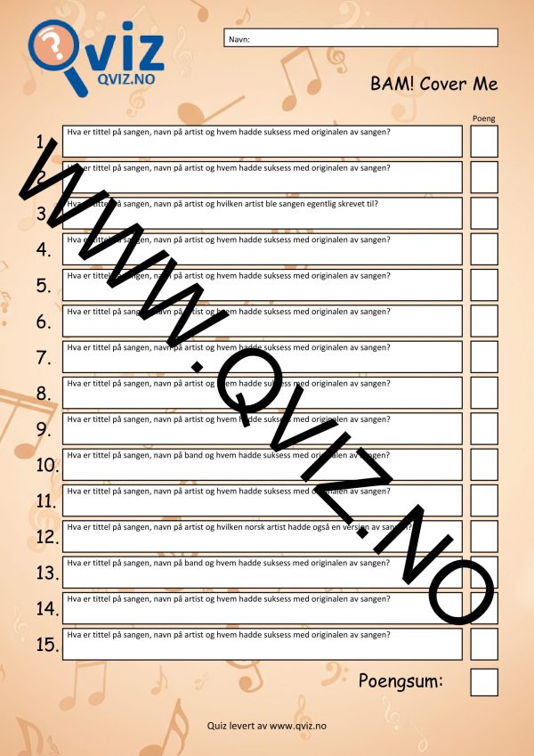 BAM! What a Music Bingo Cover Me - Bilde 21