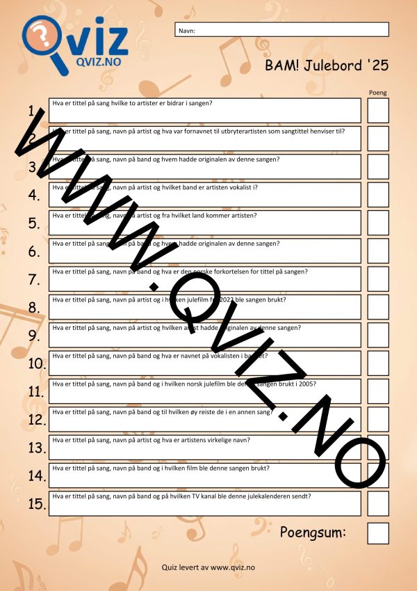 BAM! What a Music Quiz Julebord '25 - Bilde 2