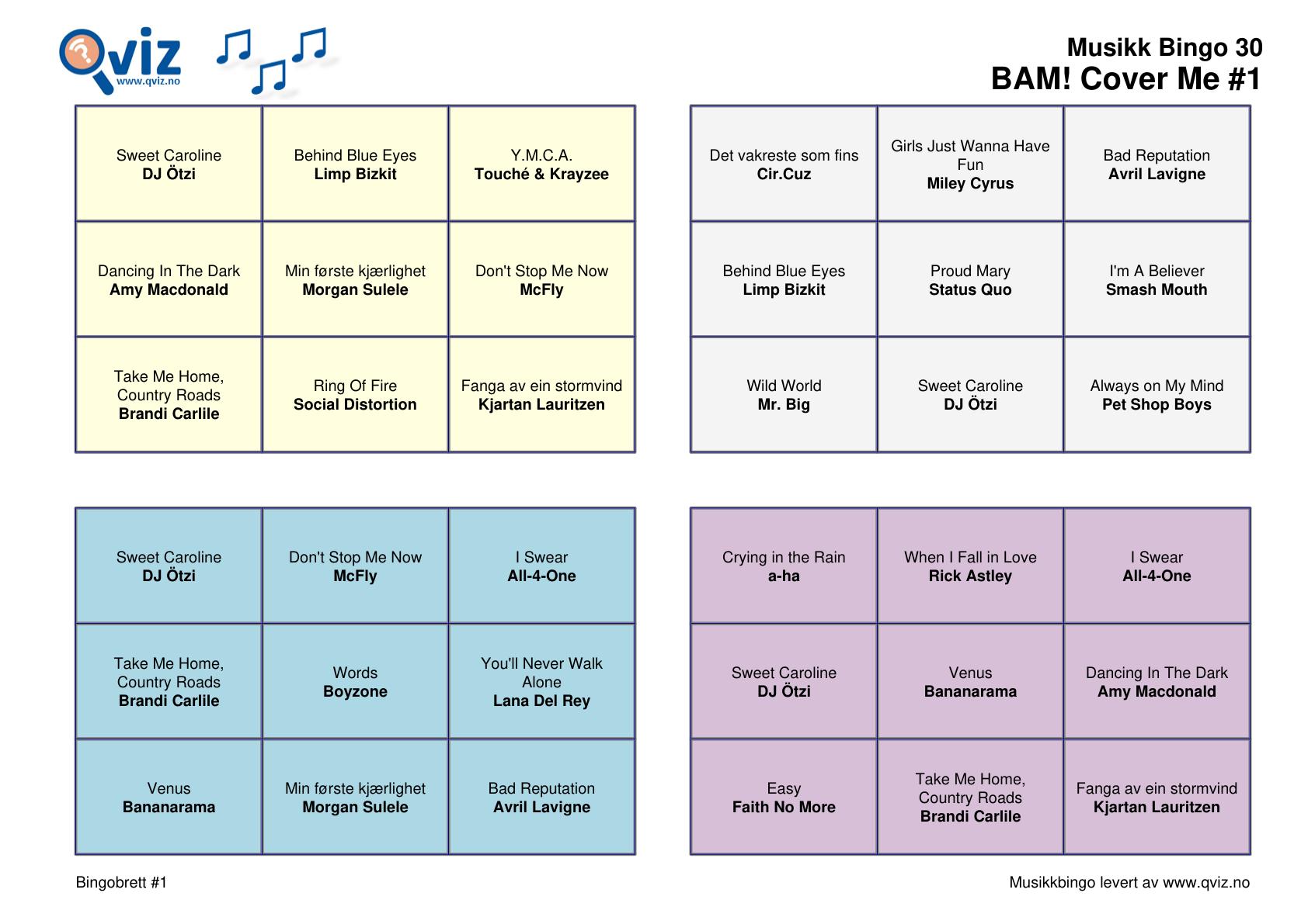 BAM! What a Music Bingo Cover Me - Bilde 19