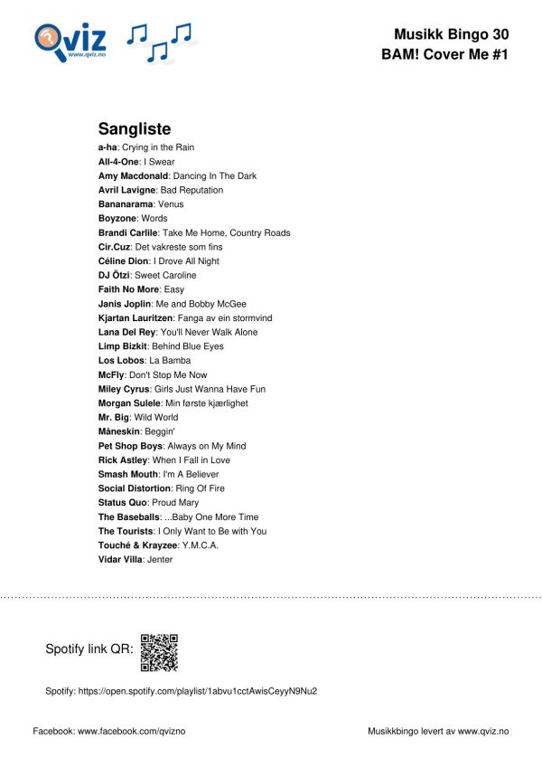 BAM! What a Music Bingo Cover Me - Bilde 18