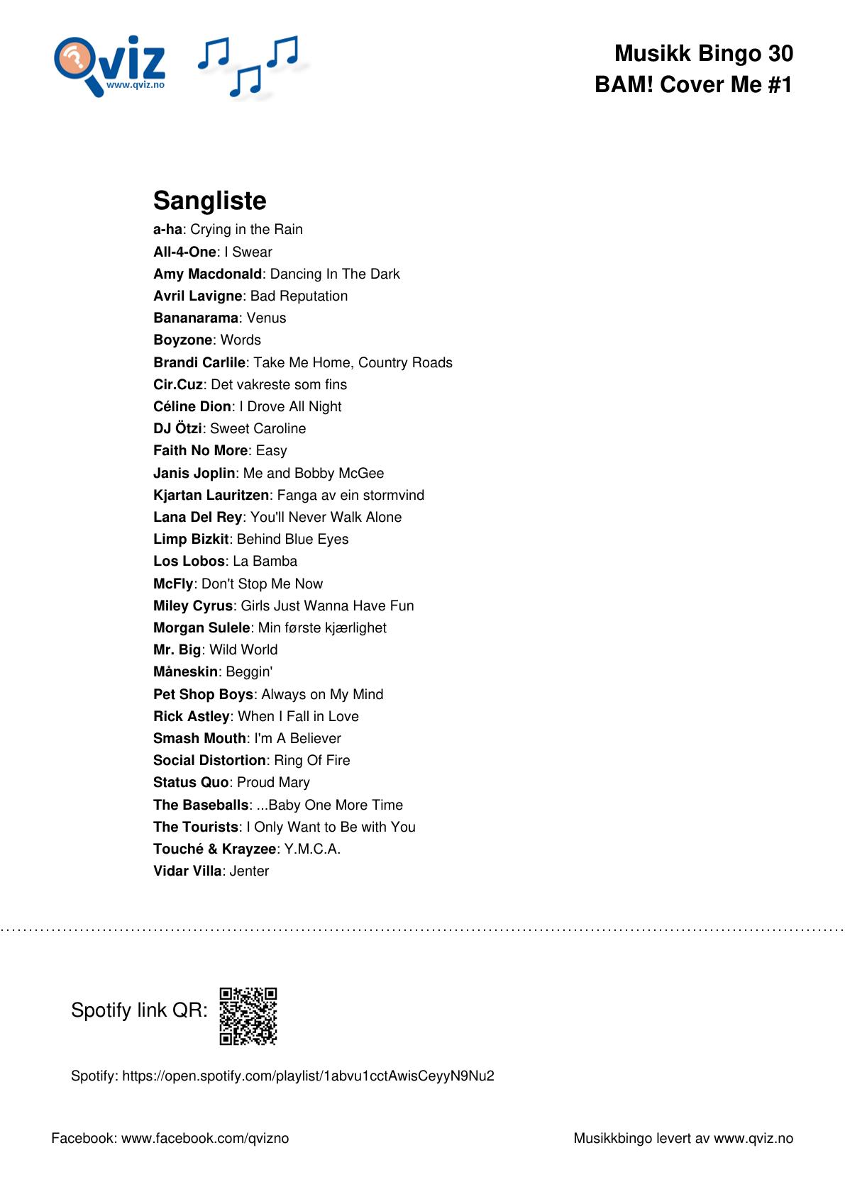 BAM! What a Music Bingo Cover Me - Bilde 18