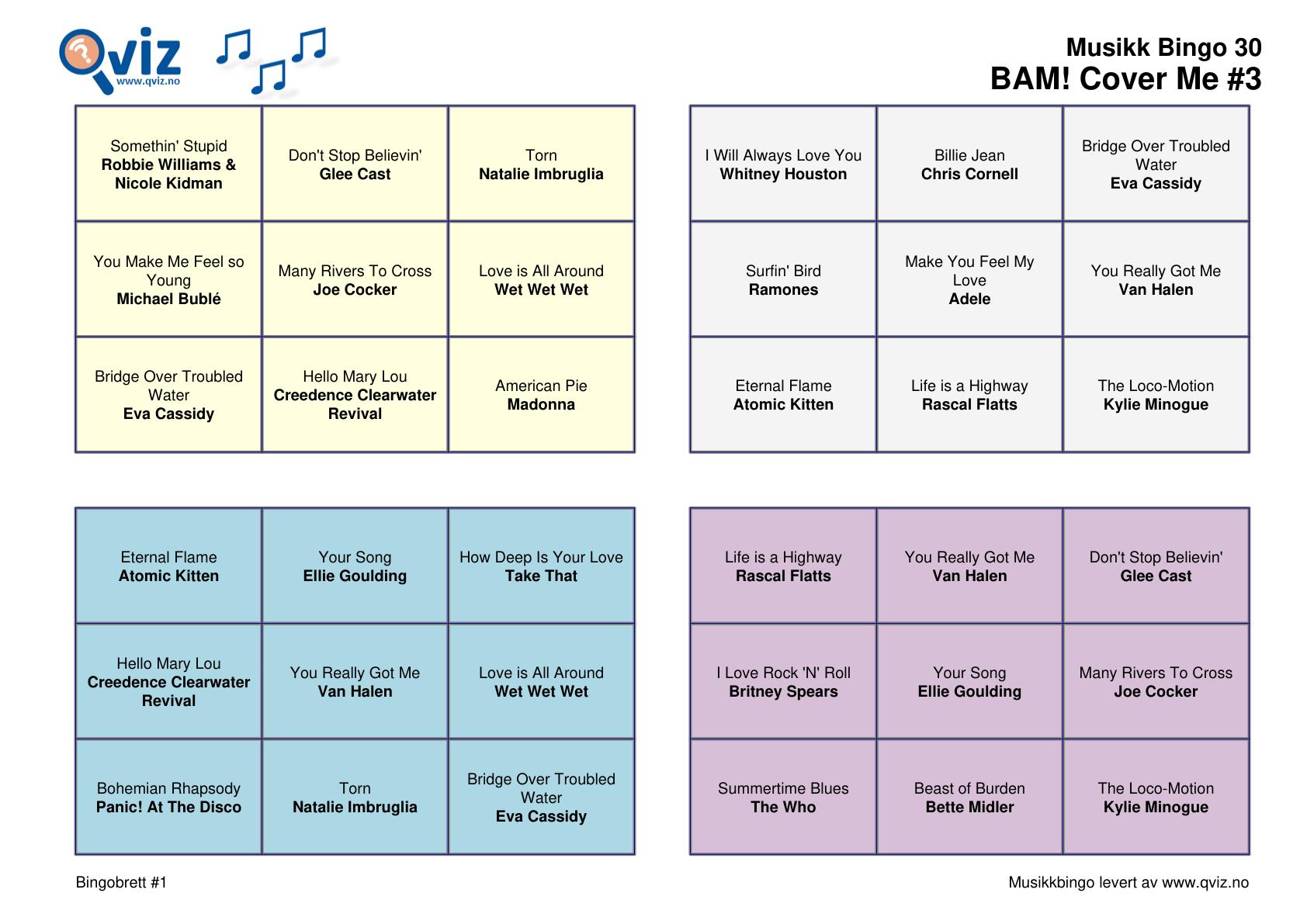 BAM! What a Music Bingo Cover Me - Bilde 15