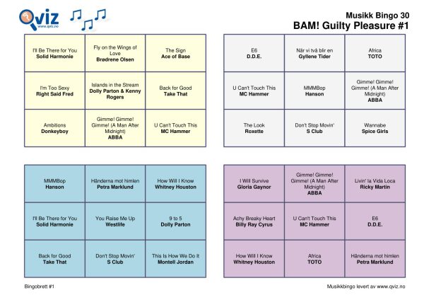 BAM! What a Music Bingo Guilty Pleasure - Bilde 19