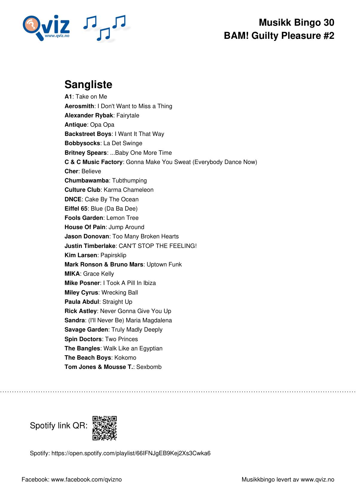 BAM! What a Music Bingo Guilty Pleasure - Bilde 16