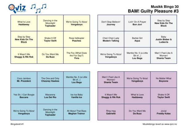 BAM! What a Music Bingo Guilty Pleasure - Bilde 15