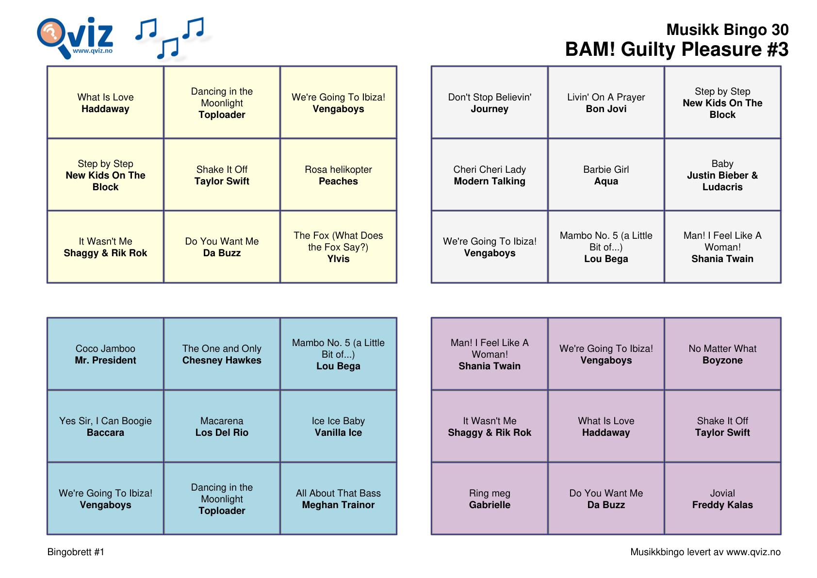 BAM! What a Music Bingo Guilty Pleasure - Bilde 15
