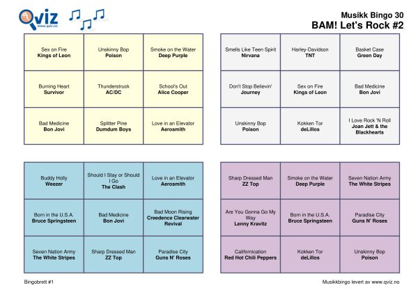 BAM! What a Music Bingo Let's Rock - Bilde 17
