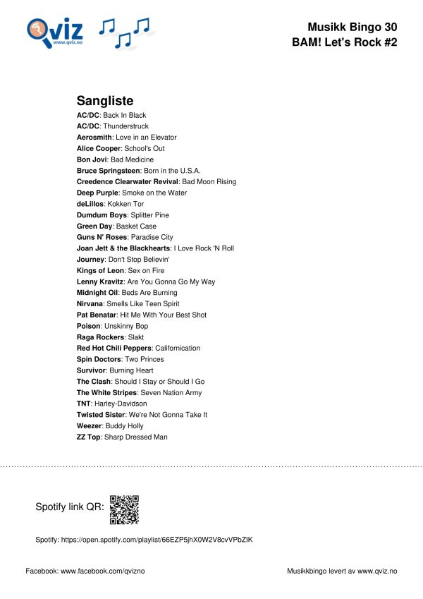 BAM! What a Music Bingo Let's Rock - Bilde 16