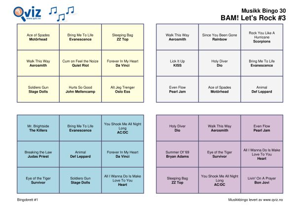BAM! What a Music Bingo Let's Rock - Bilde 15