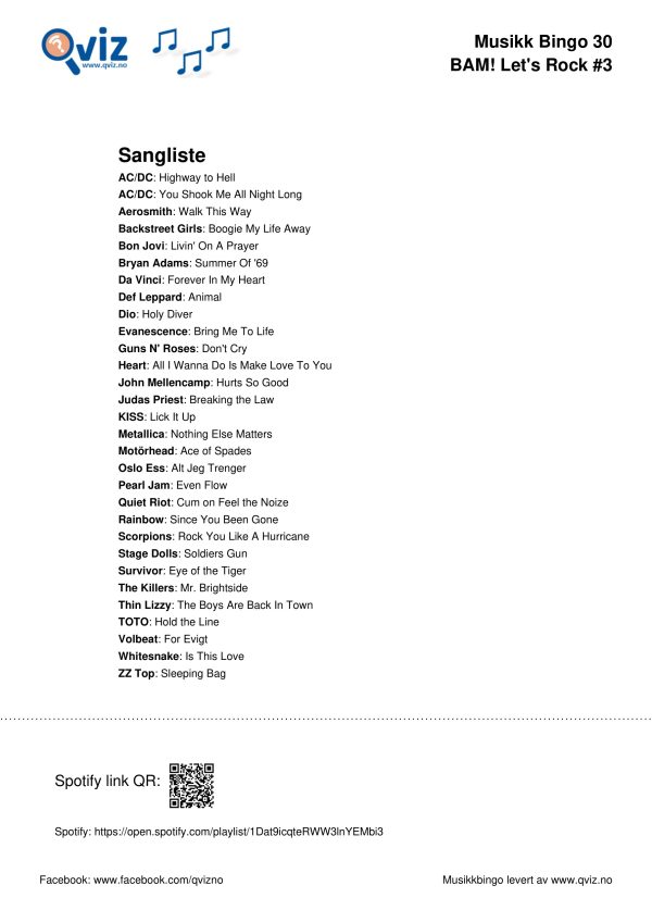 BAM! What a Music Bingo Let's Rock - Bilde 14