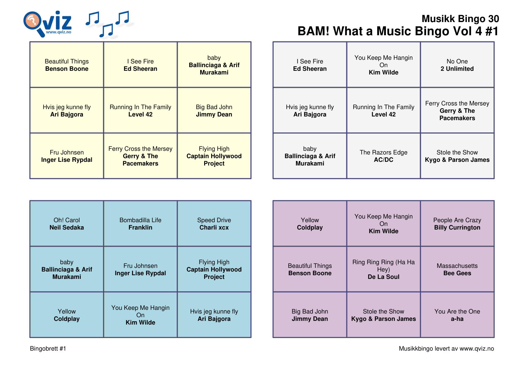 BAM! What a Music Bingo Vol 4 - Bilde 19