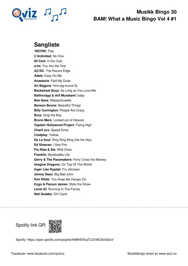 BAM! What a Music Bingo Vol 4 - Bilde 18