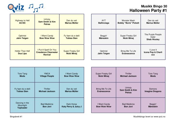 Halloween Party Musikk Bingo - Bilde 19