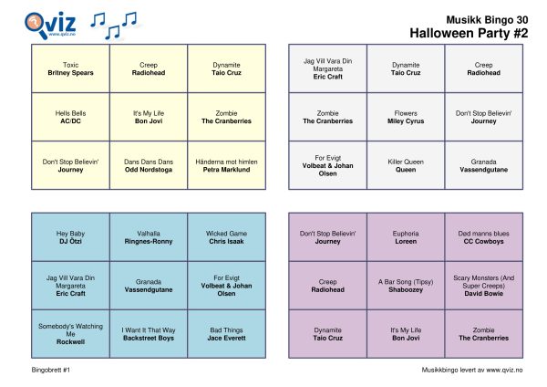 Halloween Party Musikk Bingo - Bilde 17