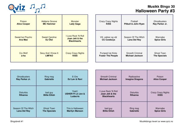 Halloween Party Musikk Bingo - Bilde 15