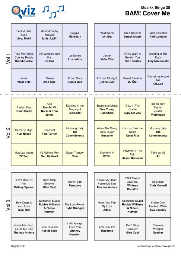 BAM! What a Music Bingo Cover Me - Bilde 13